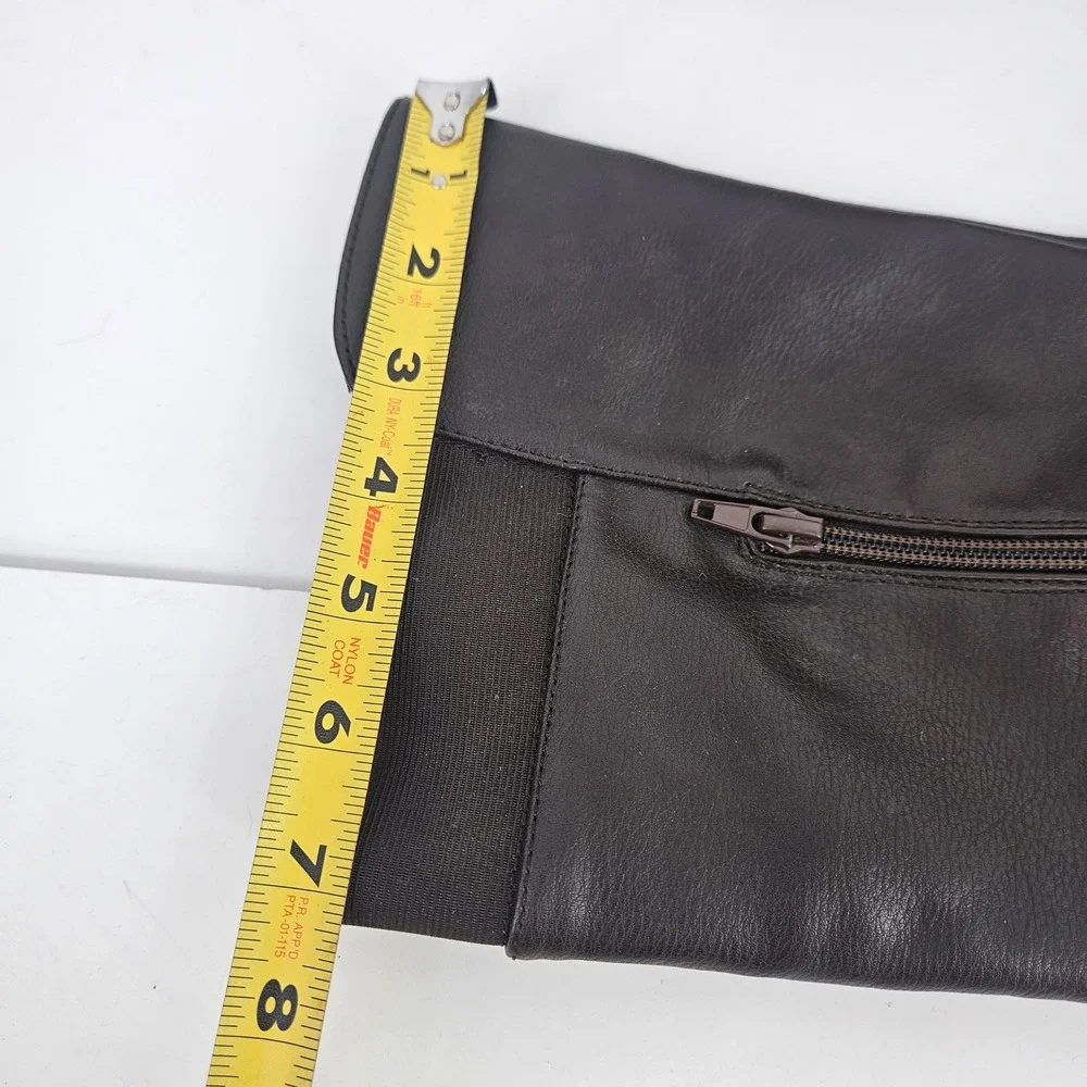 Brown Knee‎ High Tall Boots Women's Size 8 Side Zip Faux Leather Stretch Calf